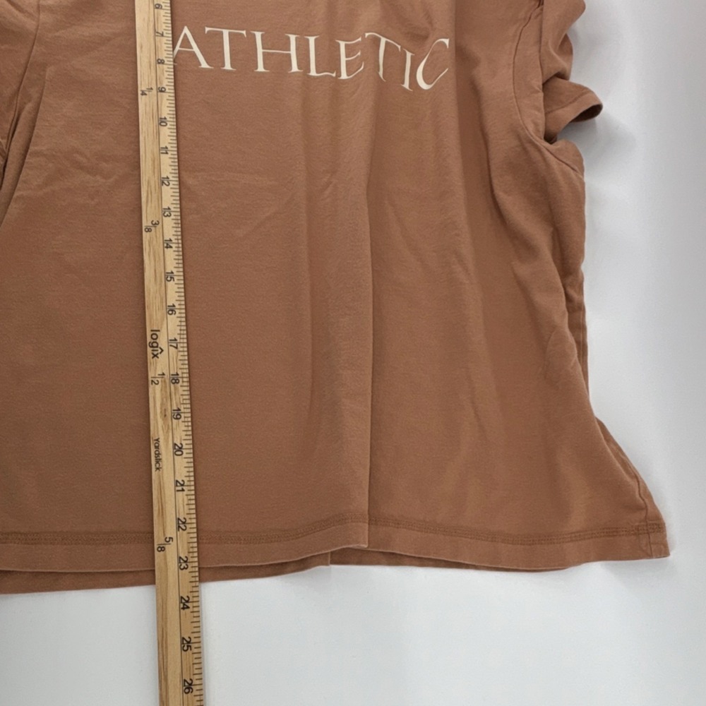PINK Victoria's Secret Beige Pima Cotton Club Tee Graphic Print Athletic Crop XL - Picture 8 of 9